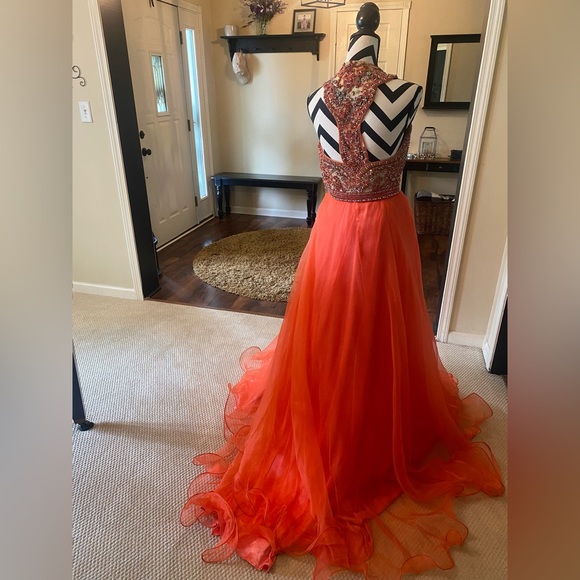 SALE!!! CORAL Jovani COUTURE Ball Gown from Henri's - Picture 6 of 17